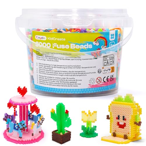 Caydo 3000PCS 5mm Fuse Beads Mixed Colors Iron Beads for Kids Crafts Bucket Packed for Storage Melting Bead for 2D3D Art Craft DIY Project Kids DlY Pixel ParentChild Interaction Holiday Gifts - Image 1