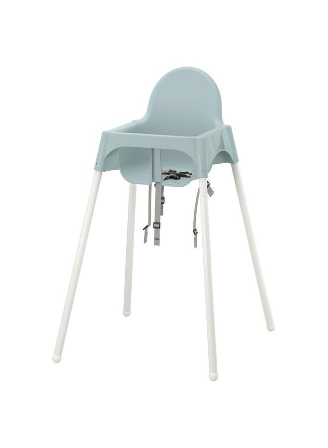 Zaboon Highchair With Safety Belt, Grey-Blue/White - Image 1