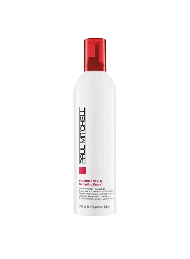 Paul Mitchell Sculpting Foam, Touchable, Flexible Hold + Frizz Control, For All Hair Types, 16.9 oz - Image 1