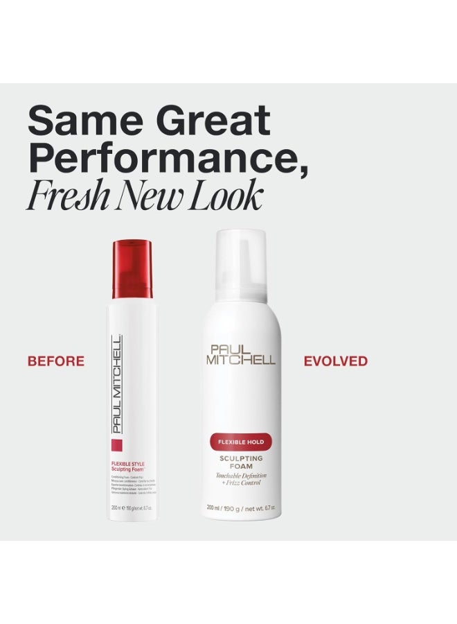 Paul Mitchell Sculpting Foam, Touchable, Flexible Hold + Frizz Control, For All Hair Types, 16.9 oz - Image 2