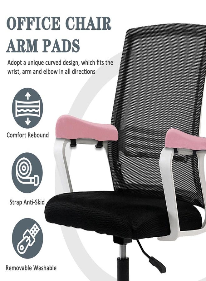 Shapeazy 2 Pack Office Chair Armrest Pads Covers,Arm Rest Pad with Memory Foam Elbow Pillow for Forearm Pressure Relief, Arm Rest Covers for Office Chairs, Wheelchair, Comfy Gaming Chair (Pink) - Image 2
