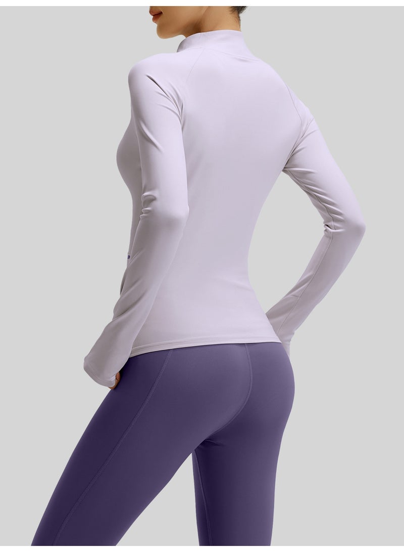 Women's 3-Piece Yoga Workout Set: Full-Zip Stand Collar Sport Jacket with Thumb Holes, Built-in Bra Tops, High-Waist Tummy Control Leggings & Headband Athletic Activewear Suit - Image 2