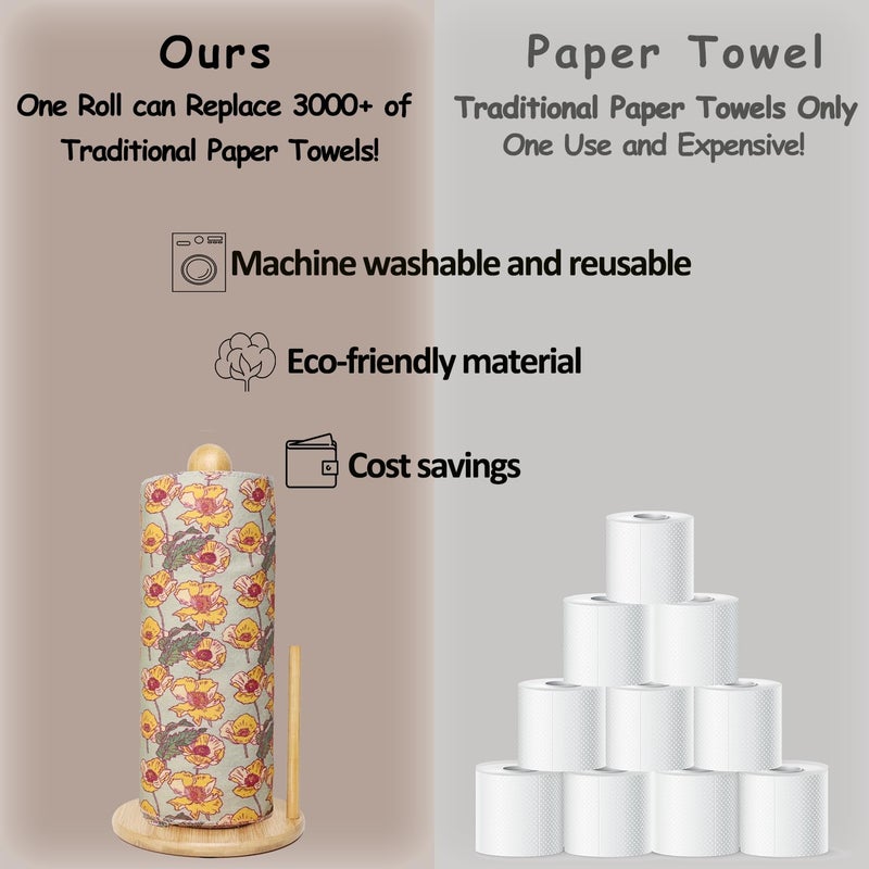 Rogitu 25 Pack Reusable Tissue Paperless Towel Roll Washable Cotton For Kitchen Towels Zero Waste Products Replacement Tissue (Rt-H) - Image 3