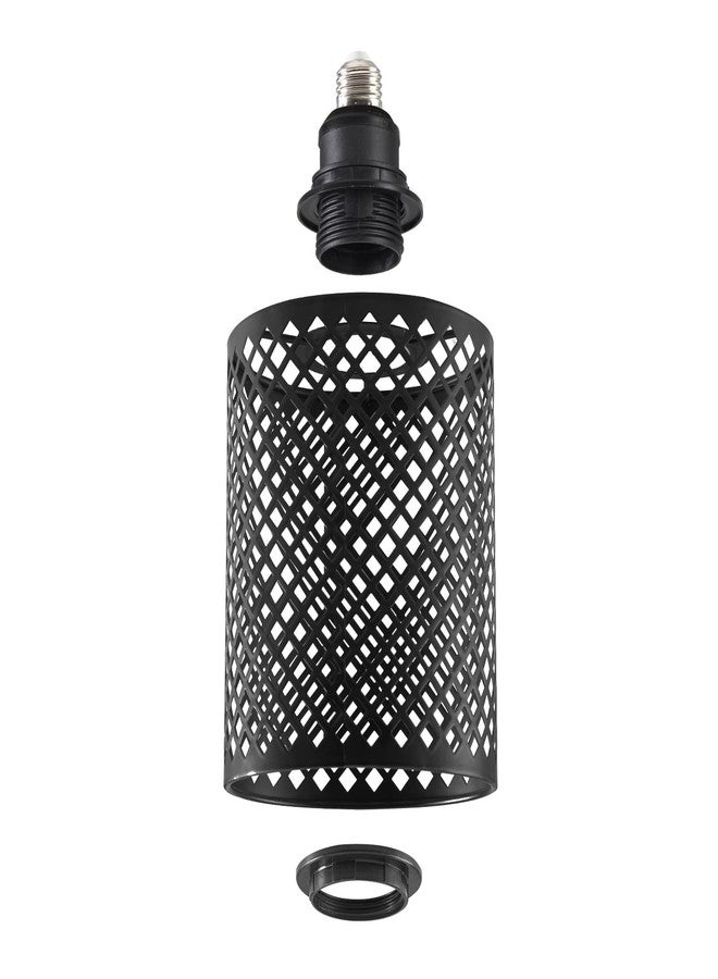 WOERFU E26 to E26 Edison Light Fixture Vintage Black Metal Cage Light for Wall Sconce Pendant Floor Lamp & Ceiling Light Fixture - Image 2