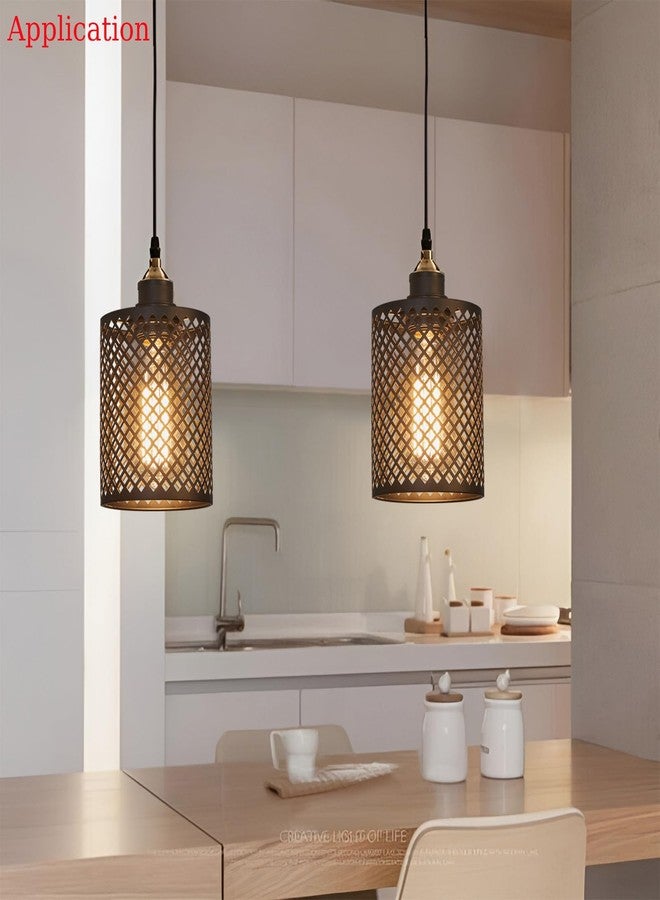 WOERFU E26 to E26 Edison Light Fixture Vintage Black Metal Cage Light for Wall Sconce Pendant Floor Lamp & Ceiling Light Fixture - Image 4