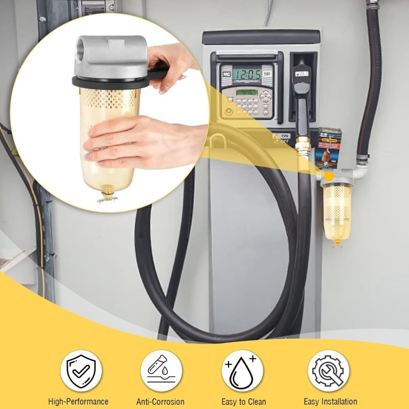 Fuel Tank Filter Assembly: 496 Transparent Diesel Water Separator - Wrench Compatible Fuel Filter for Automobile Fuel Systems - Image 3