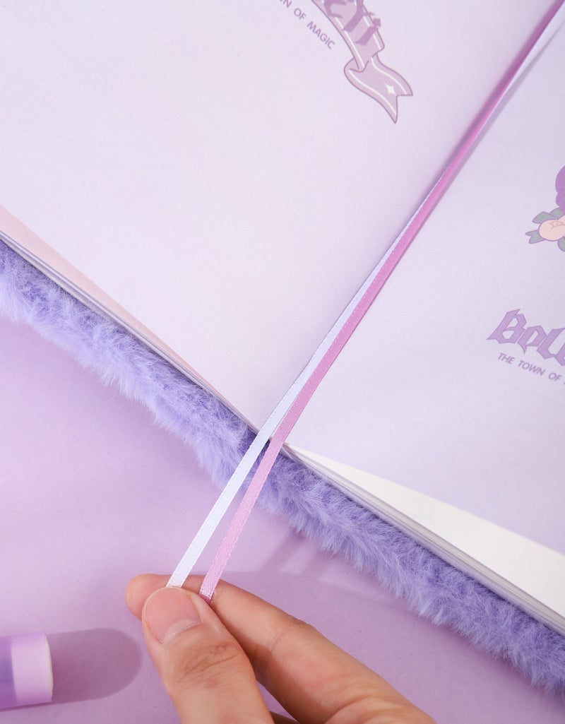 Cute Magic Array Plush Hardcover Notebook Diary Book High-Looking Holiday Gift Purple Series - Image 3