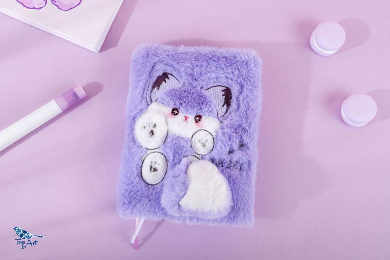 Cute Magic Array Plush Hardcover Notebook Diary Book High-Looking Holiday Gift Purple Series - Image 4