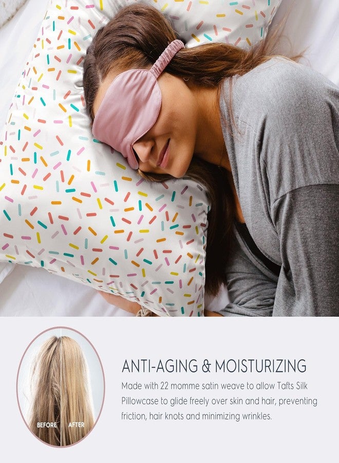 Tafts Silk Pillow Cases - 22mm 100% Pure Mulberry 6A Silk Pillowcase for Hair & Skin with Zipper Closure, Cooling, Natural, Organic, Double Sided Silk Pillow Case (Sprinkle, King 20"x36", 2pc) - Image 3