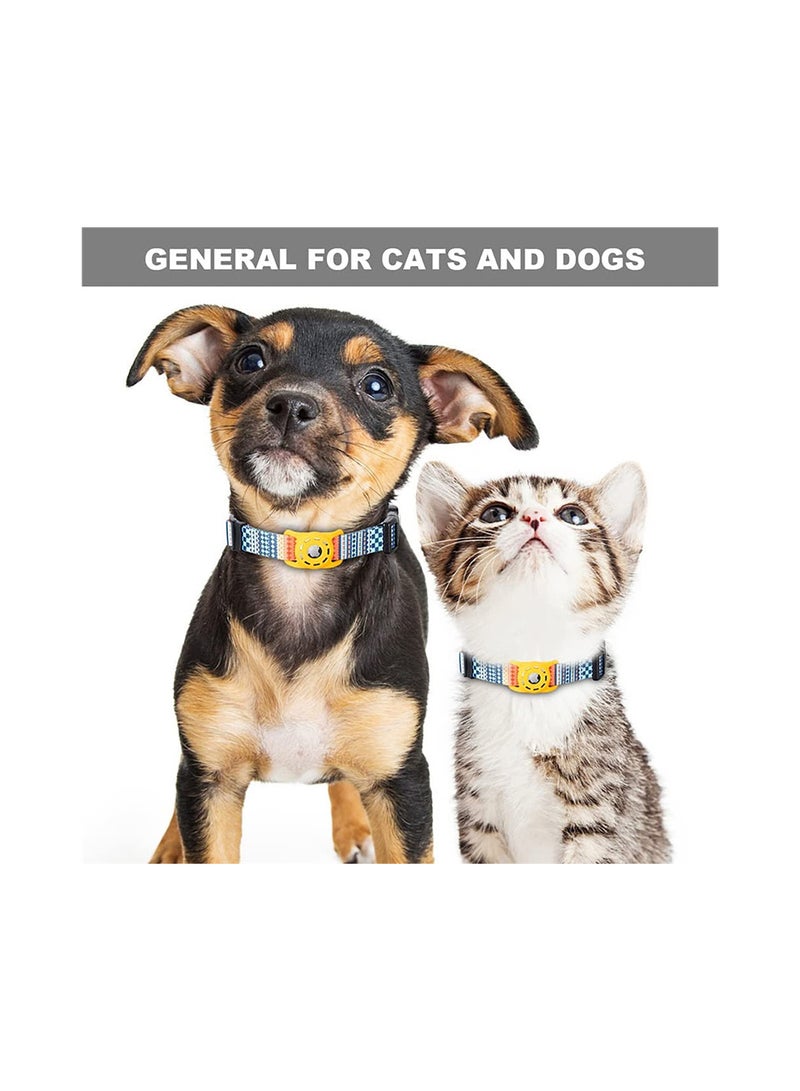 Durable Adjustable Dog Collar with AirTag Holder for Large Dogs Padded Nylon Design Pet Accessory Blue - Image 4