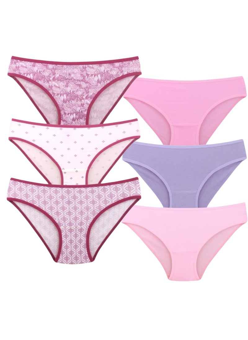 Kalia - Pack of 6 Fleur Cotton Bikini Panties Underwear for Women - Image 1