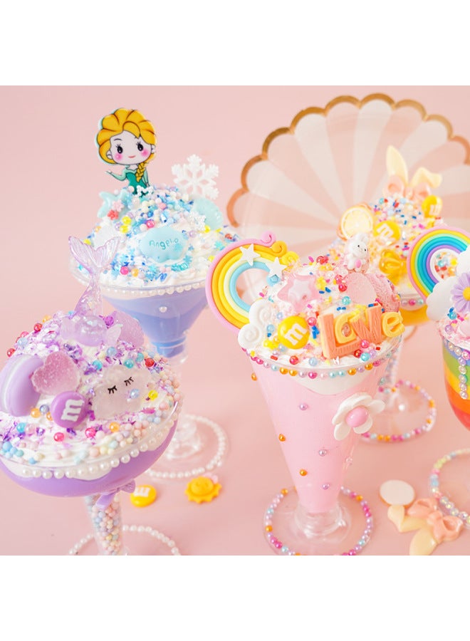 Children's Handmade Diy Cream Gum Milk Tea Ice Cream Cup Material Bag Suit Dessert Super Light Clay Educational Toys - Image 4