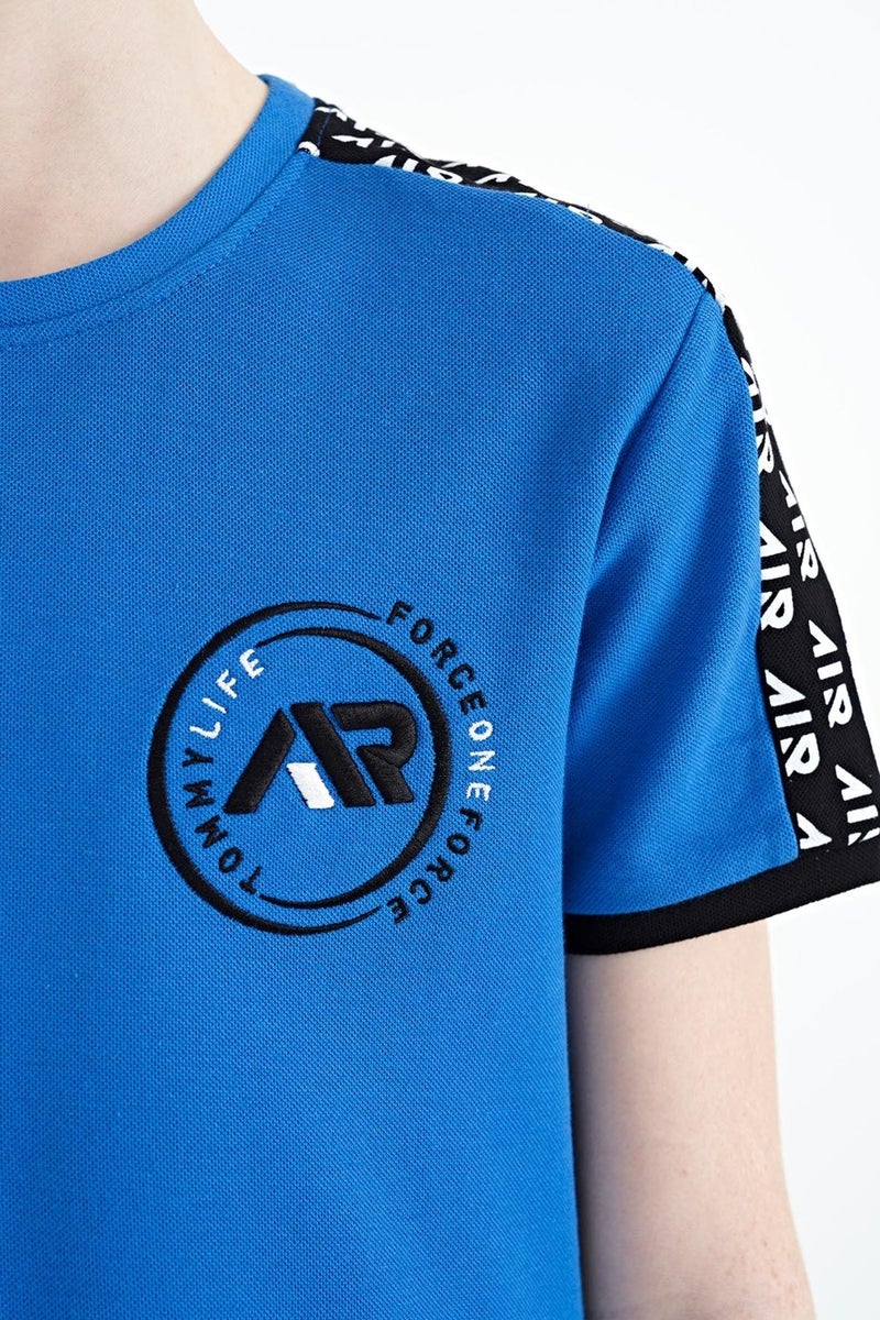 Tommy Life Saks Shoulder Print Detailed Standard Pattern O Neck Boy T-Shirt - 11121 - Image 2