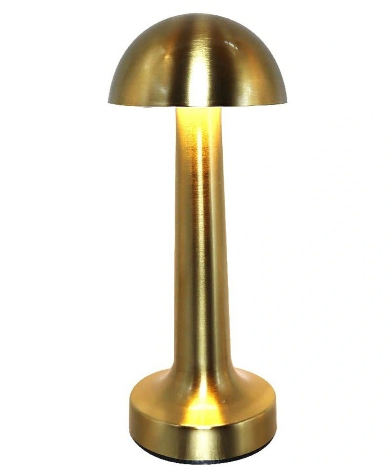 مصباح طاولة صغير للزينة بتصميم كلاسيكي بسيط ذهبي ، مصباح على شكل فطر ،مصباح ليلي لغرف الأطفال ، مصباح طاولة بجانب السرير 21*9*9 سم - Image 1