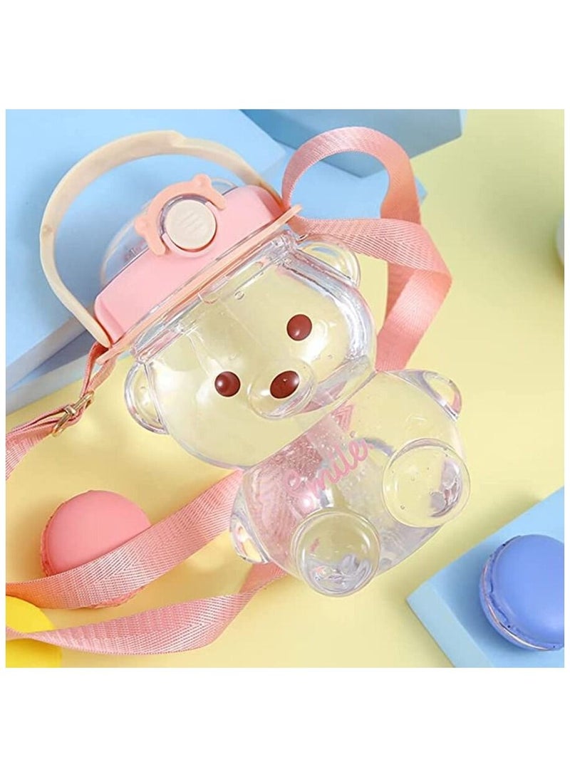 YQbest A modern bottle for children in the form of a bear with large capacity, removable belt, safe materials and high quality  - Image 1