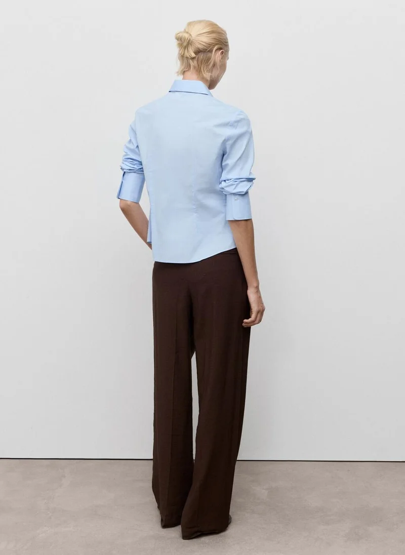 مانجو Slim-fit poplin shirt