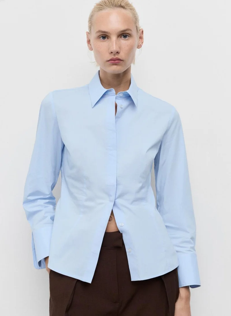 مانجو Slim-fit poplin shirt