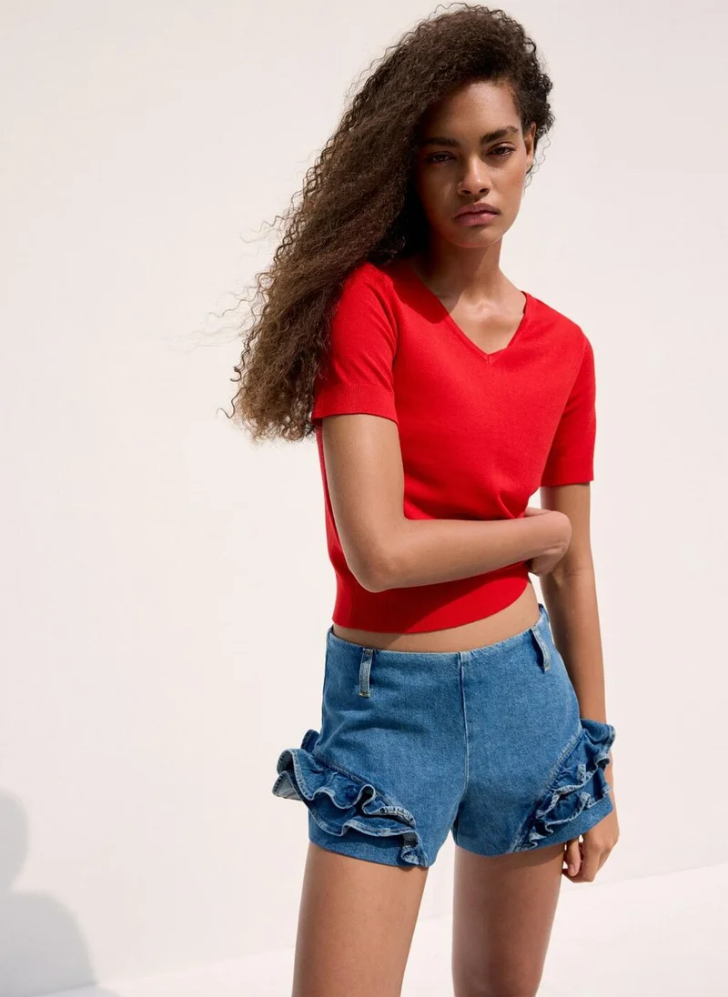 Mango V-Neck Knit Sweater