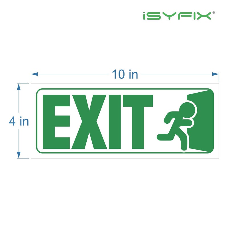 iSYFIX iSYFIX Exit Signs Stickers - 3 Pack 10x4 Inch - Premium Self-Adhesive Vinyl  Laminated for Ultimate UV  Weather  Scratch  Water & Fade Resistance  for Office  Buildings  Workplace  Indoor & Outdoor  - Image 2