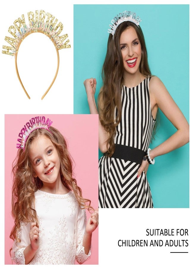 Chanaco Birthday Girl Headband Birthday Crown for Women Princess Tiara Party Decoration Outfit Sweet Gift Dress - Image 4