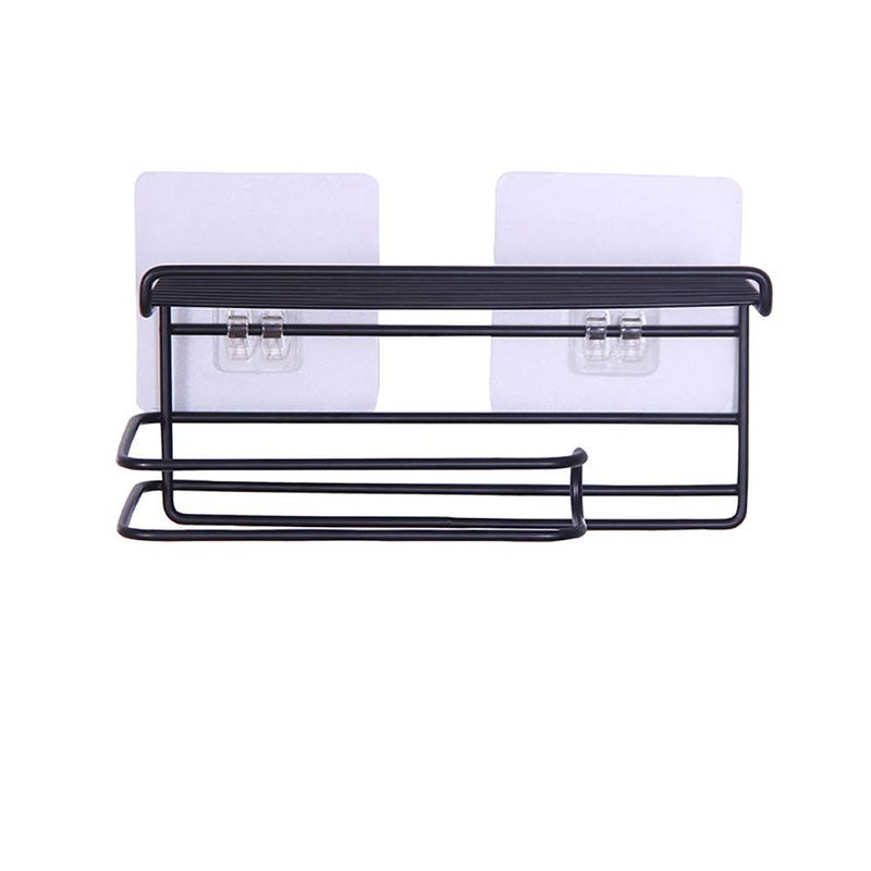 KOYET WallMounted Paper Towel Storage Rack Bathroom Shelf Standard Size Black - Image 5