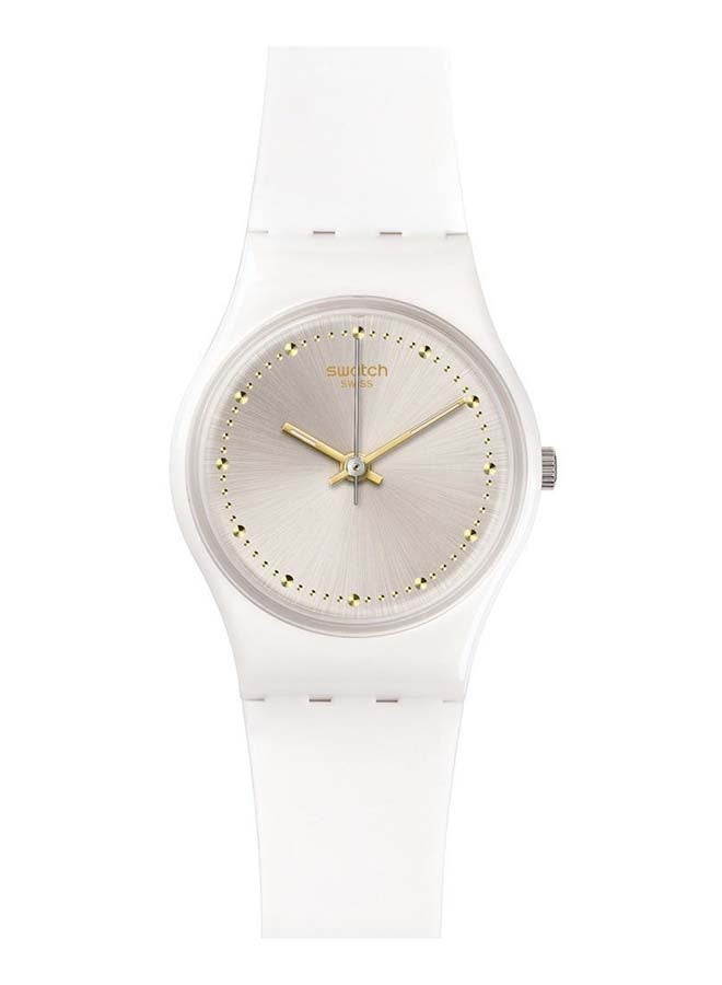 Swatch ساعة يد نسائية مقاومة للماء بحركة كوارتز باللون الأبيض - 36 مم - Image 1