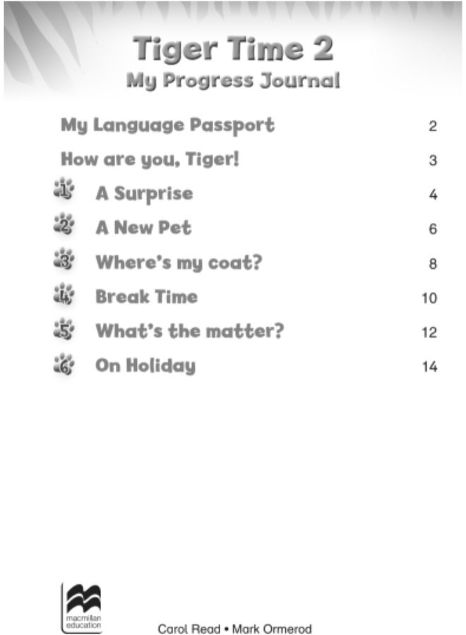 Macmillan Tiger Time -  English Course for Schools -level 2_My_Progress_Journal - Image 1