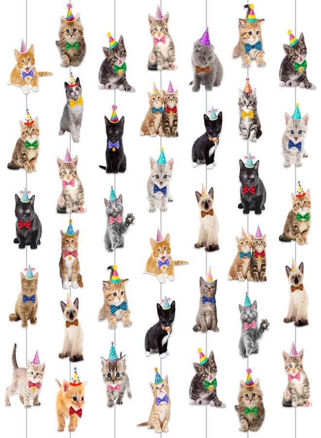 umoni Cat Theme Garlands Kitten Birthday Party Decorations 8PCS Pet Cat Hanging Paper Garland Banners Kitten Ceiling Decor for Kitties Birthday Party Baby Shower Favor Supplies - Image 1