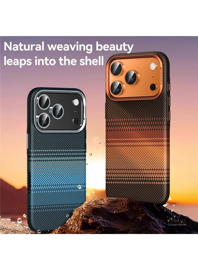 عام غطاء من ألياف الكربون متوافق مع آيفون 17 برو ماكس، مزود بمغناطيس غير مرئي، غلاف قلبي غير لامع فائق النحافة مضاد للصدمات والسقوط للشحن اللاسلكي. - Image 2