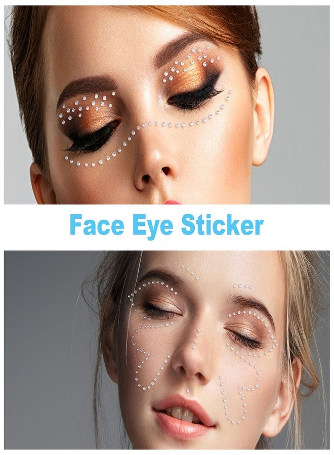 OIIKI 2 Sheets Mini Gems Stickers, Face Jewels Stick on, Adhesive Rhinestone Makeup for Festivals, Parties, Daily Use for Women (2.5 mm, 3 mm Silver) - Image 3