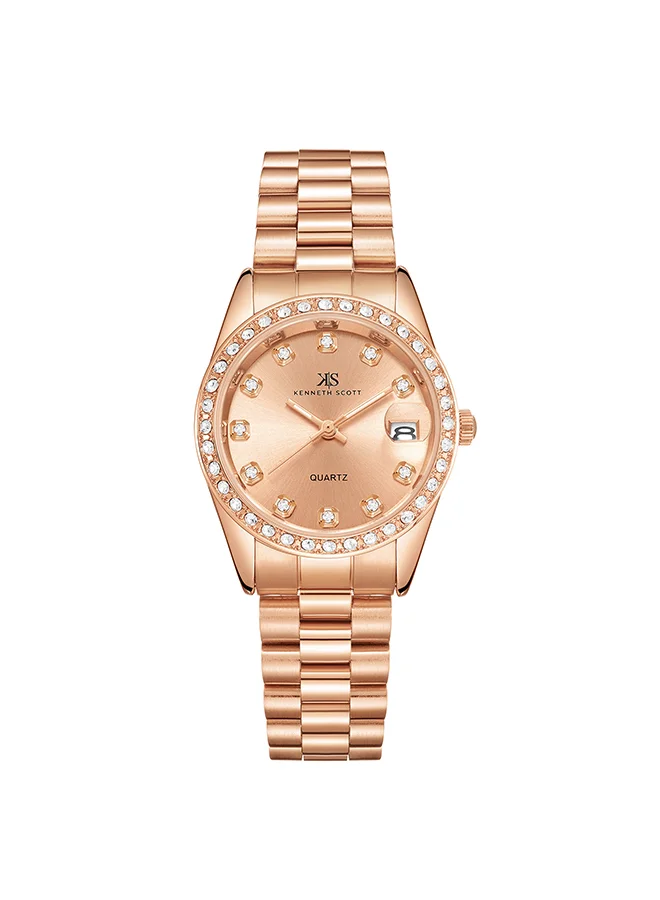 KENNETH SCOTT Women's Stainless Steel Analog Watch K23545-RBKK - 32 mm