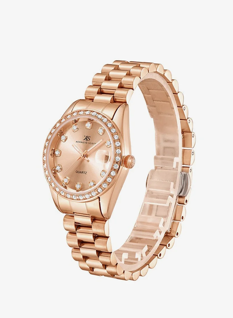 Kenneth Scott Women's Stainless Steel Analog Watch K23545-RBKK - 32 mm