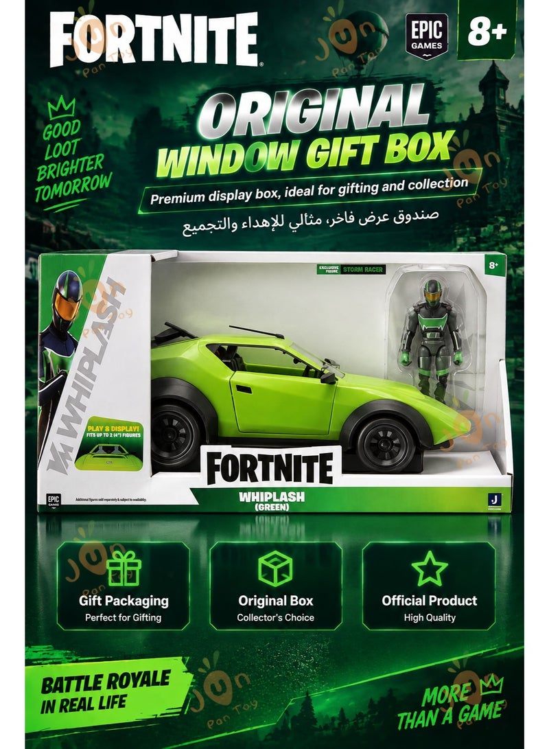 فورتنيت أصلي Fortnite Jazwares Joy Ride Vehicle Whiplash Green Storm Racer مركبة سيارة لعبة مجسم حركة مفصلي 4 بوصة طقم معركة ألعاب قابل للجمع عرض مكتبي هدايا أولاد أطفال - Image 4