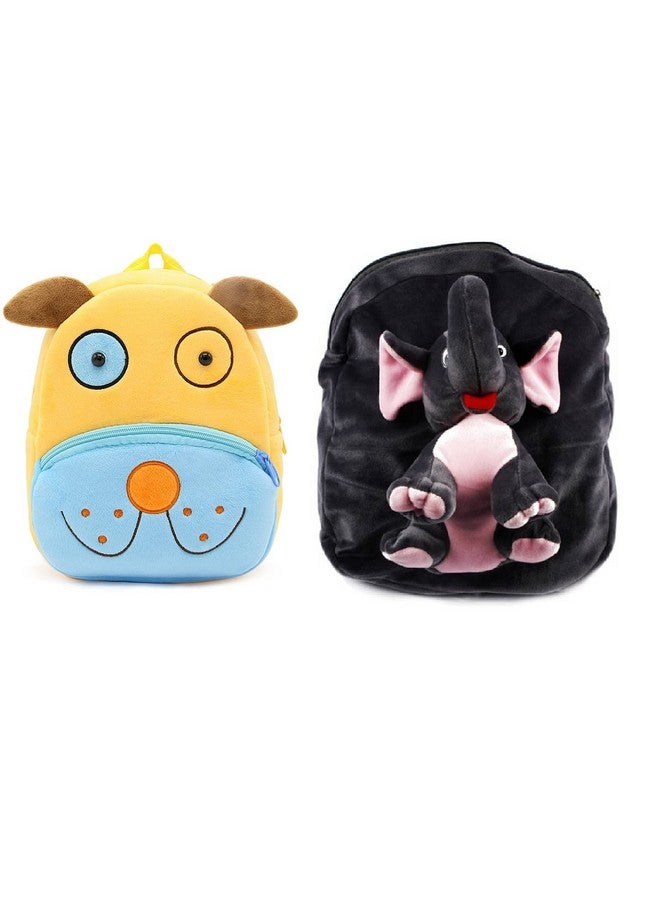 blue tree Kids School Bag Soft Plush Backpack Cartoon Bags Mini Travel Bag for for Girls Boys Toddler Baby Cute Dog & Full Body Elephant - Image 1