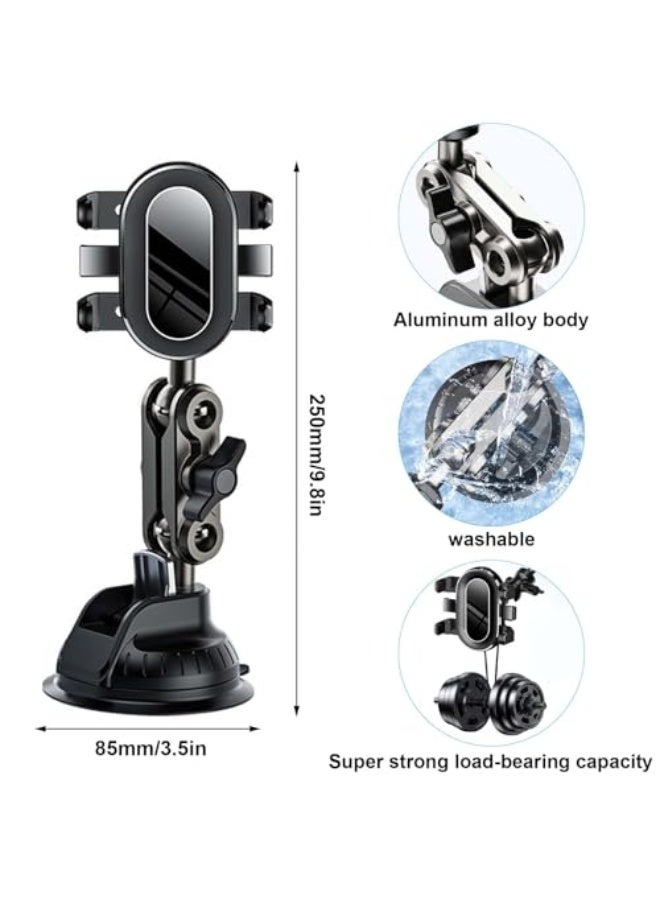 YILANJIN Car Phone Holder with Extra Strong Suction Cup and 360° Rotation - Secure Mount for Windshield, Dashboard, and Flat Surfaces - Compatible with All 4.0-7 inch Smartphones - Image 2