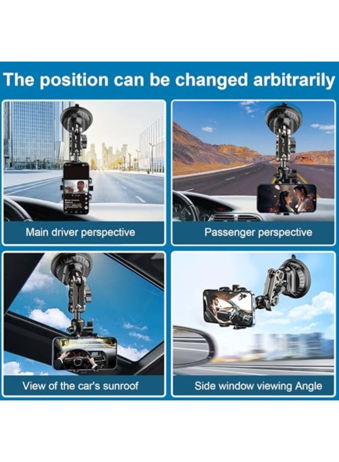 YILANJIN Car Phone Holder with Extra Strong Suction Cup and 360° Rotation - Secure Mount for Windshield, Dashboard, and Flat Surfaces - Compatible with All 4.0-7 inch Smartphones - Image 5