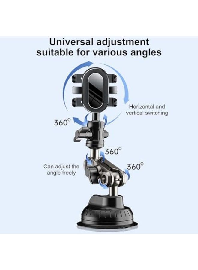 YILANJIN Car Phone Holder with Extra Strong Suction Cup and 360° Rotation - Secure Mount for Windshield, Dashboard, and Flat Surfaces - Compatible with All 4.0-7 inch Smartphones - Image 4