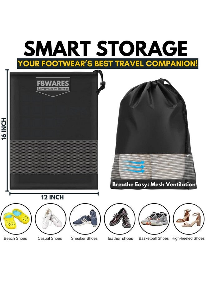 F8WARES 12PK Premium Nylon Shoe Bag for Travel & Storage Travel Organizer for Women & Men Travel Accessories Shoes Bag for Travel - Shoe Bags Pouches Travel Essential - Shoe Cover for Travelling - Image 2