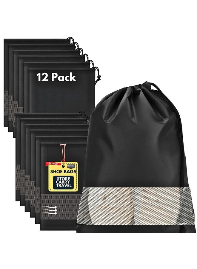 F8WARES 12PK Premium Nylon Shoe Bag for Travel & Storage Travel Organizer for Women & Men Travel Accessories Shoes Bag for Travel - Shoe Bags Pouches Travel Essential - Shoe Cover for Travelling - Image 1