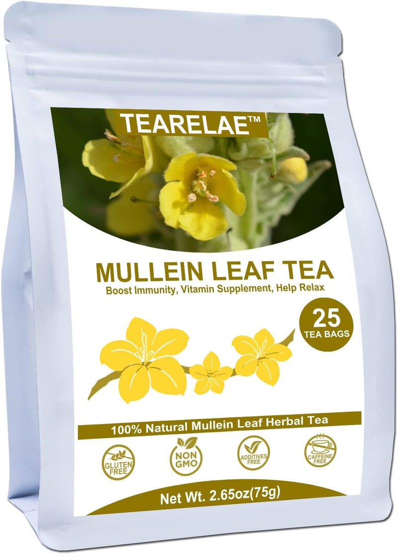TEARELAE Mullein Leaf Tea Bags - 25 Count - Image 1