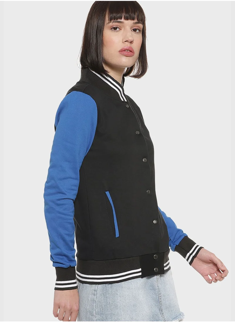Campus Sutra Color block Sweatshirt