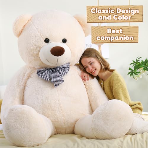 Toys Studio 71 inch Extra Large Teddy Bear Jumbo Plush White Toy Big Polar Bear Stuffed Animal Lifesize Gift Decorations for Girlfriend Girls Women Wife Christmas Birthday Valentines Day - Image 5