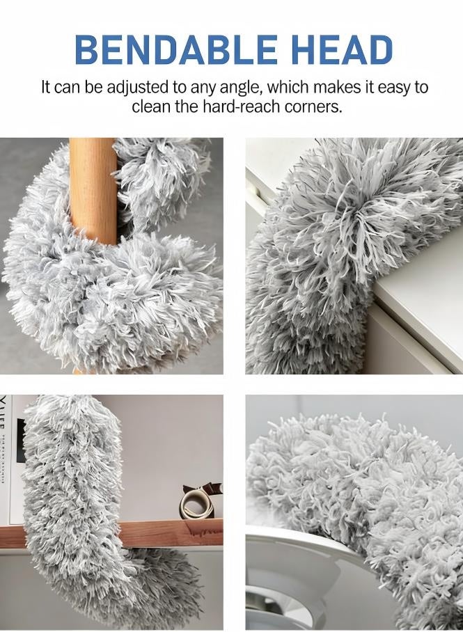 AiheArron Microfiber Feather Duster Extendable Duster with 100" Extra Long Pole, Bendable Head & Long Handle Dusters for Cleaning Ceiling Fan, High Ceiling, Blinds, Furniture & Cars (5pcs set) - Image 5
