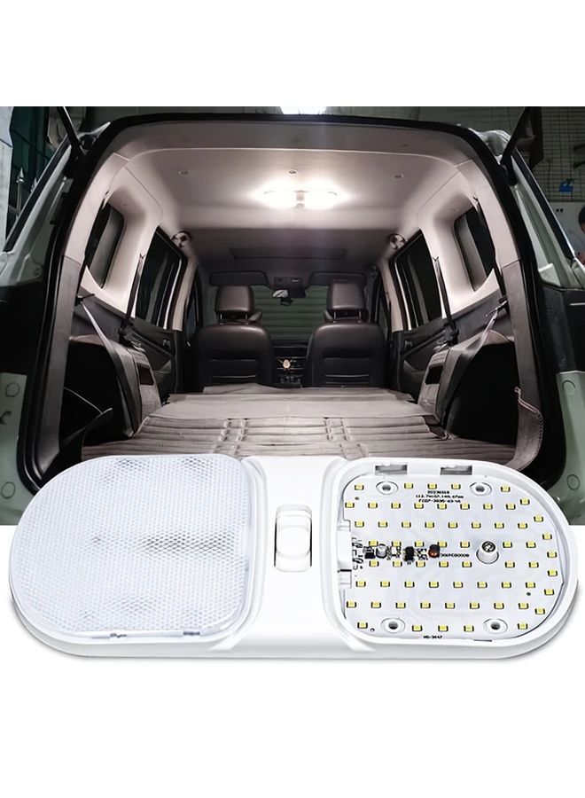 RV Dome Ceiling Light 2pcs 1800LM DC 12V Adjustable Brightness 4000K 4500K For RV Boat Motorhome - Image 1