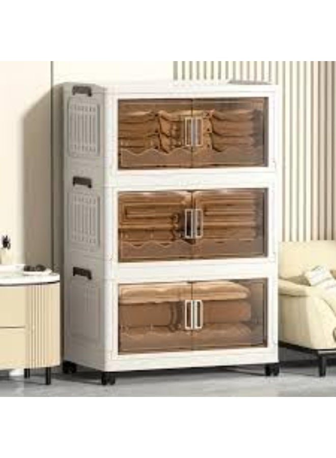 دولاب تخزين متعدد الأرفف – متوفر بثلاثة، أربعة، وخمسة أدراج – تصميم عصري أنيق لتنظيم الملابس والأدوات المنزلية بسهولة (3 دور) - Image 2