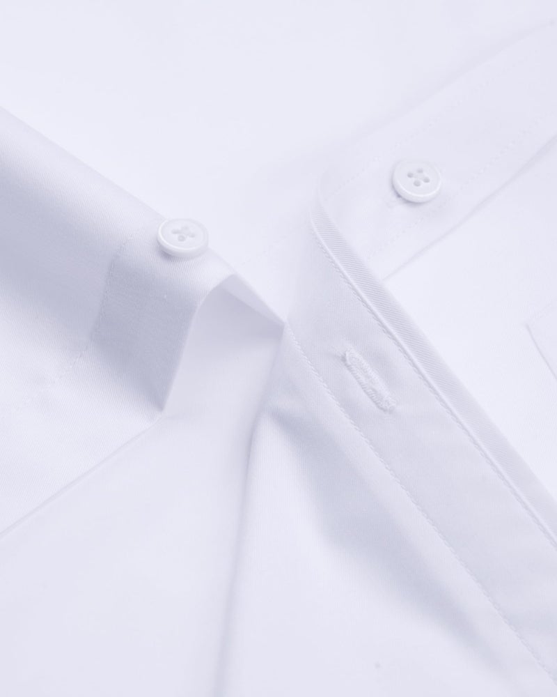 Lusead White Dress Shirt for Men Stretch Wrinkle Free Long Sleeve Button Down Shirt Cotton Business Prom Church Dailywear - Image 5