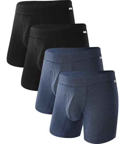 BAMBOO COOL Men's Underwear Boxer Briefs Pack Soft Breathable Long Underwear Boxer Briefs for Men - Image 1