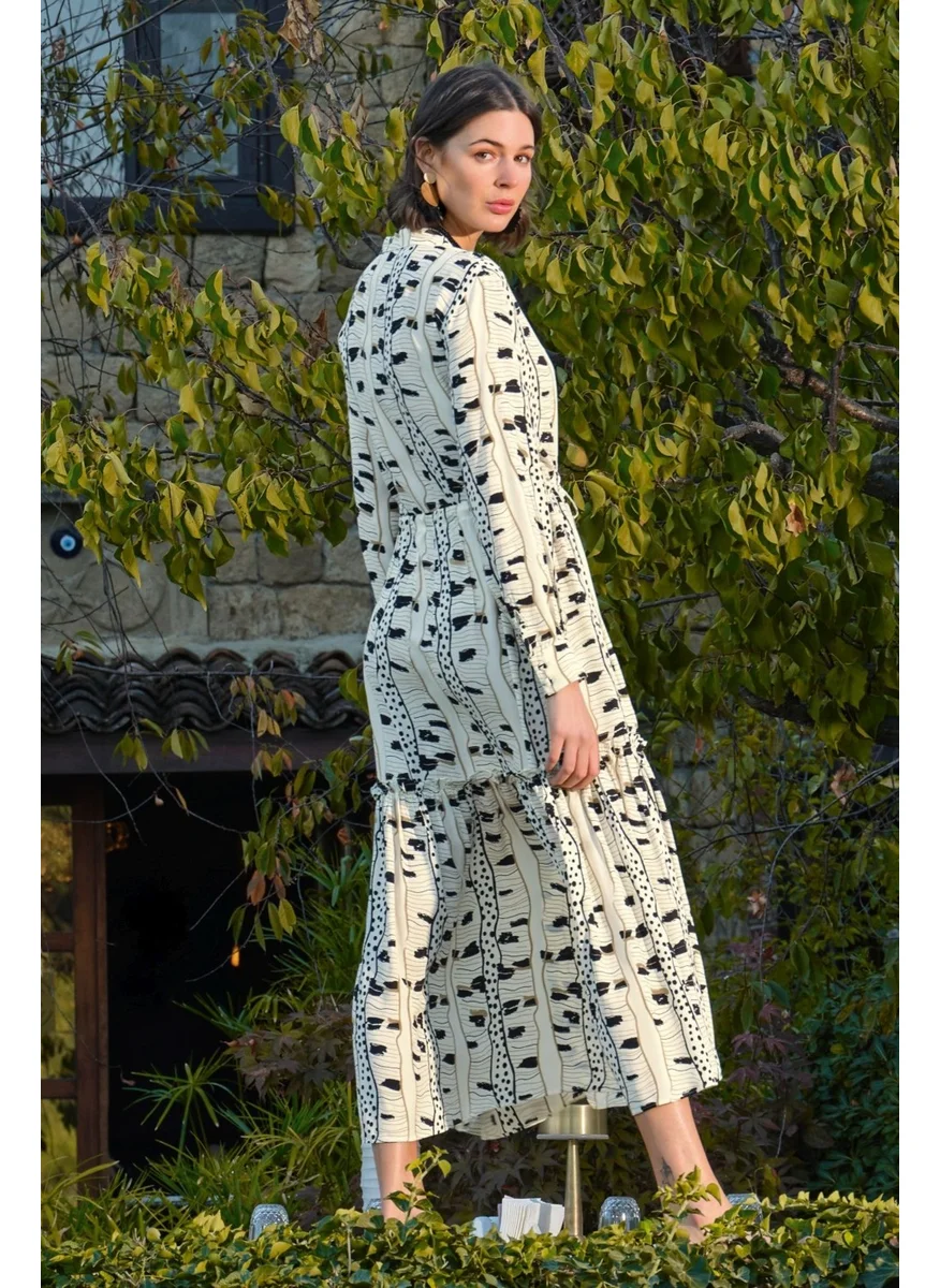 Monamise 22032 Long Sleeve Dress-Ecru