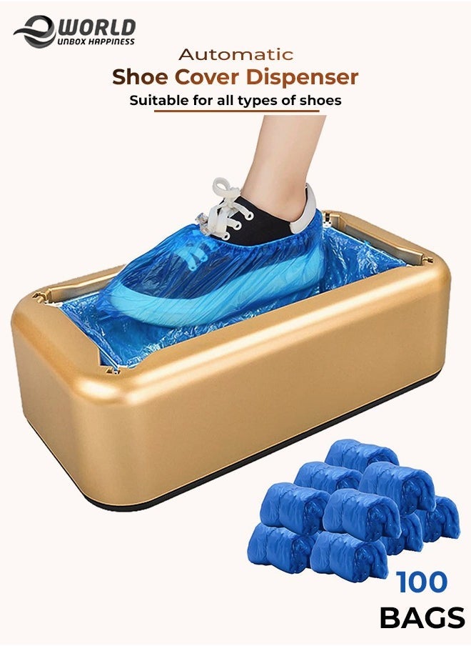 Eworld Automatic Shoe Cover Dispenser Machine with 100 Disposable Plastic Bags - Image 1