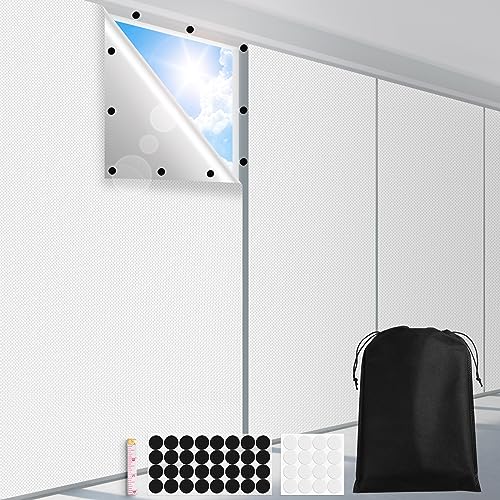 FADOTY Cuttable Blackout Shades Fabric Sheet, Blackout Curtains for Bedroom, Portable 100% Black Out Window Cover Film, No Drill Window Blinds, Sun Heat Light Blocker for Travel Media Dorm, 57'' W - Image 1